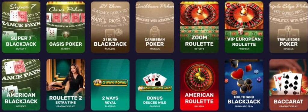 Playfina Table Games