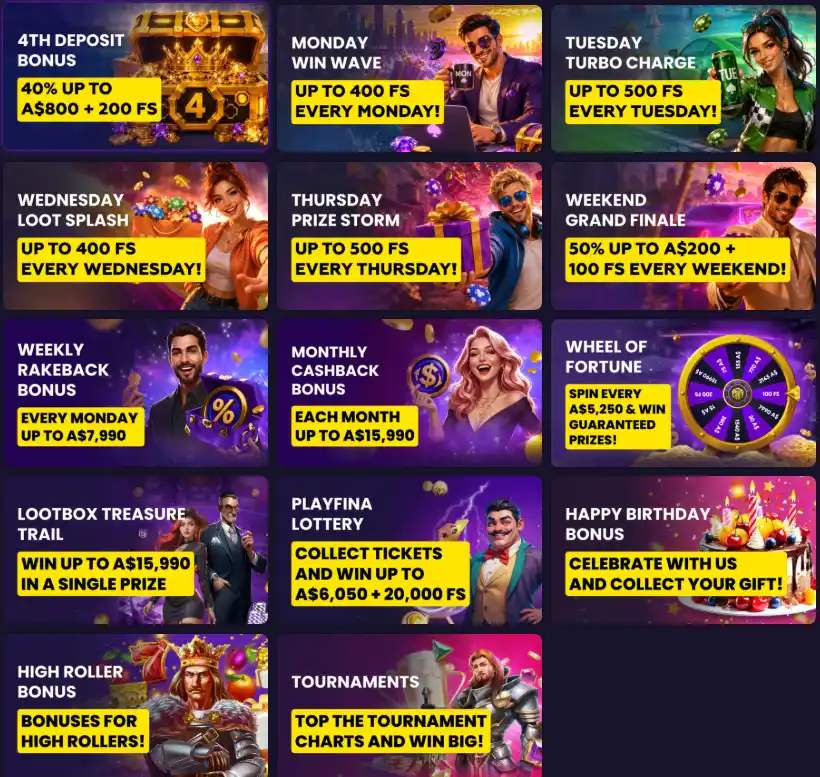 Playfina bonuses